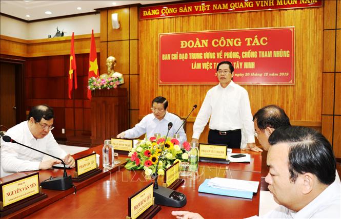 Kiểm tra, đôn đốc công tác phòng, chống tham nhũng tại tỉnh Tây Ninh