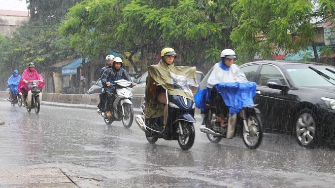 Các khu vực trên cả nước có mưa rào và dông về đêm