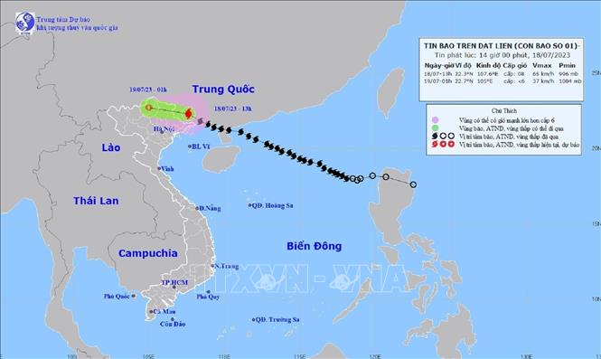 Ứng phó với bão số 1: Bão trên đất liền, Bắc Bộ chuẩn bị đón mưa lớn