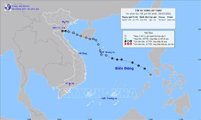 Áp thấp nhiệt đới suy yếu thành vùng áp thấp