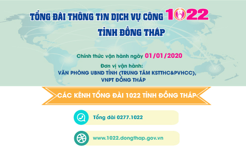 Đồng Tháp đưa vào vận hành Tổng đài thông tin dịch vụ công 1022