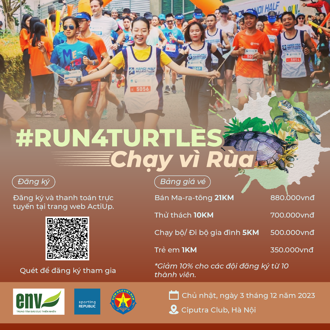 Giải chạy 'Run4Turtles 2023' nhằm nâng cao nhận thức về bảo tồn loài rùa