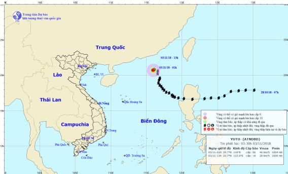 Áp thấp nhiệt đới suy yếu thành một vùng áp thấp