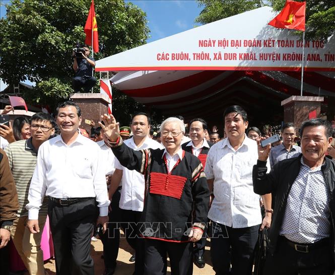 Tổng Bí thư, Chủ tịch nước Nguyễn Phú Trọng dự Ngày hội Đại đoàn kết ở Đắk Lắk