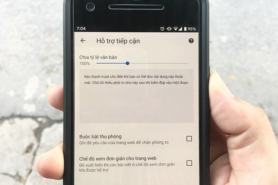 Cách tăng giảm cỡ chữ trên Google Chrome cho Android