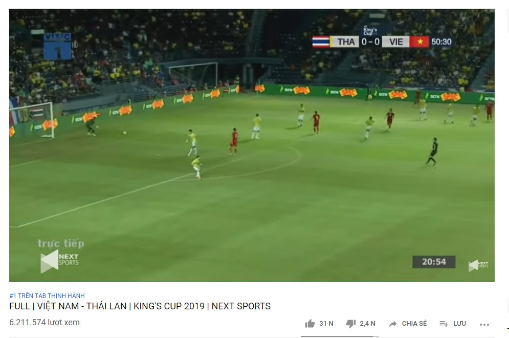 Trận đại chiến Việt Nam vs Thái Lan lập kỷ lục hơn 1,3 triệu lượt xem cùng lúc trên YouTube