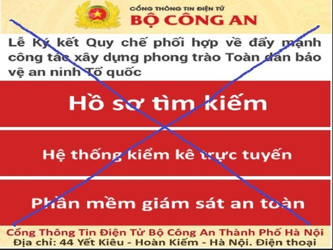 Giả mạo Cổng TTĐT Bộ Công an để thu thập thông tin cá nhân